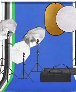 vidaXL Fotostudio-Set mit Beleuchtung, Hintergrund und Reflektor