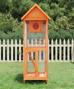 vidaXL Voliere Braun 60x58,5x160 cm Massivholz Kiefer