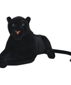 vidaXL Panther Kuscheltier Plüsch Schwarz XXL