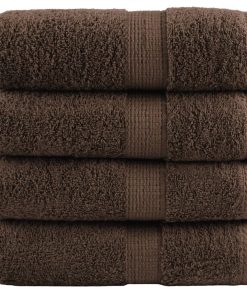 vidaXL Premium-Seiftücher SOLUND 4 Stk. Braun 30x30 cm 600 g/m²