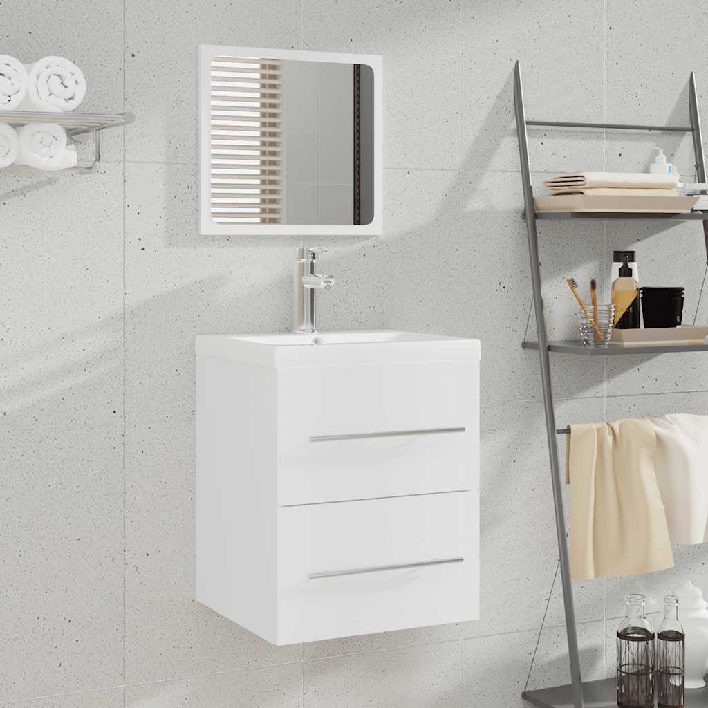 vidaXL Badschrank mit Spiegel Weiß 41x38,5x48 cm