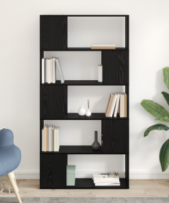 vidaXL Unidad de Estante Roble Negro Madera Elaborada Mediano Estante