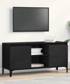 Mueble de TV vidaXL Negro Roble 102x35x50 cm Madera de calidad