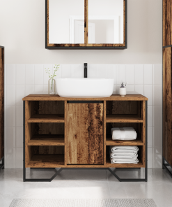vidaXL Waschbeckenschrank Altes Holz 91x35x60 cm Holzwerkstoff