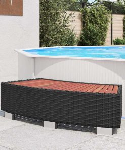 vidaXL Spa-Einstiegsstufe Poly Rattan 92×45×25 cm Schwarz