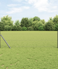 vidaXL Zaunset 2er Set Grau Metall 25 x 0,5 m Langlebig Außenzaun