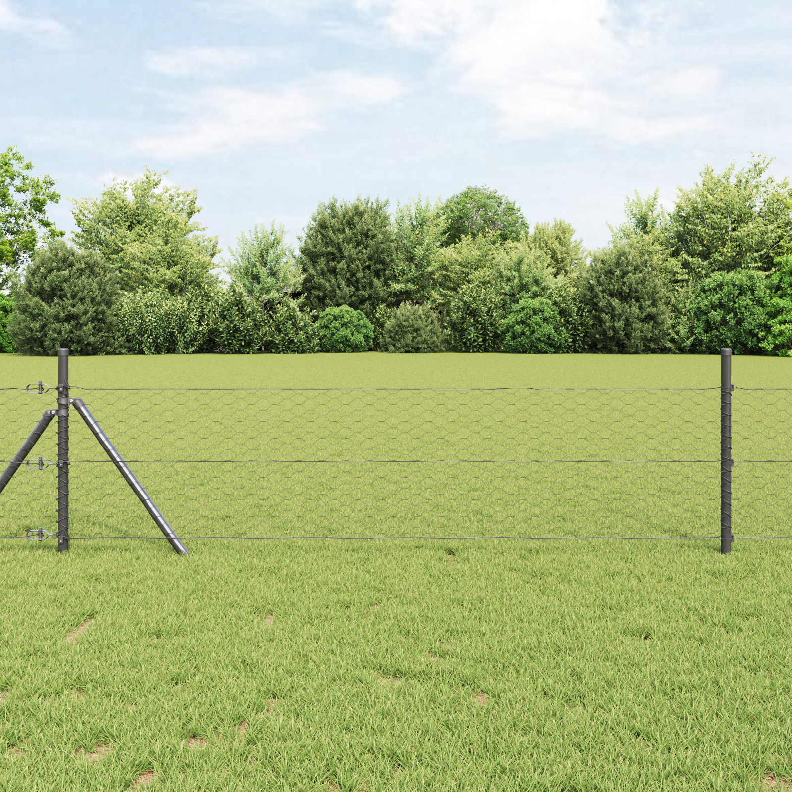 vidaXL Zaunset 2er Set Grau Metall 25 x 0,5 m Langlebig Außenzaun