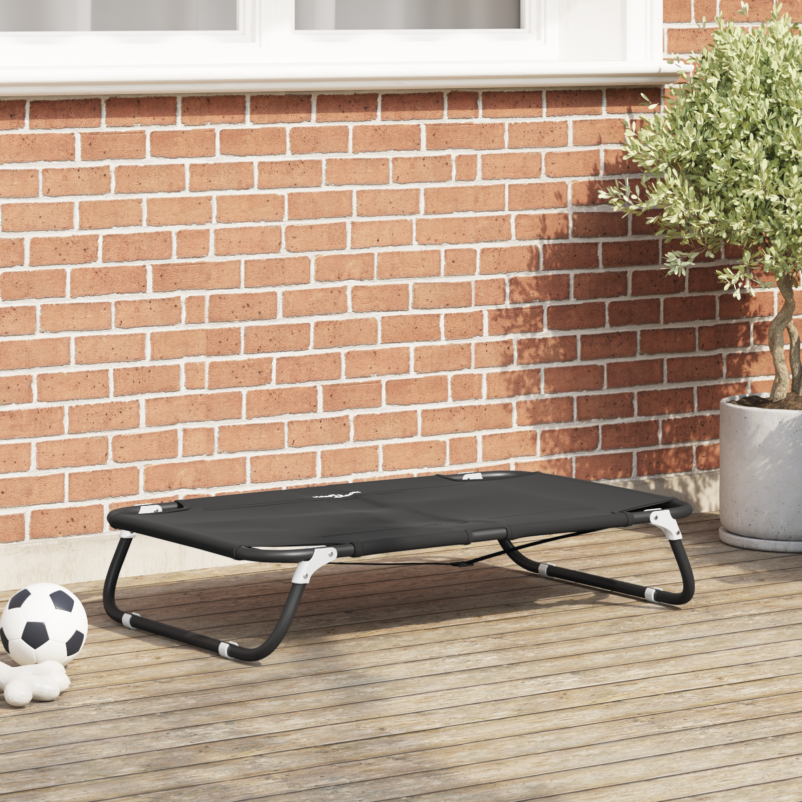 vidaXL Faltbares Hundebett Schwarz ML Oxford Stoff und Stahl