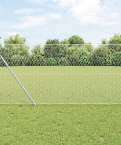 vidaXL Zaunset Set aus 2 Verzinkter Stahl 25 m Langlebig Outdoor Zaun