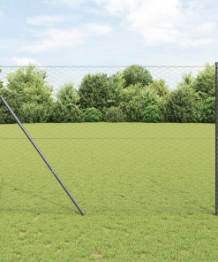 vidaXL Zaunset Set aus 2 Grau Verzinkter Stahl 25m x 1.5m Langlebig