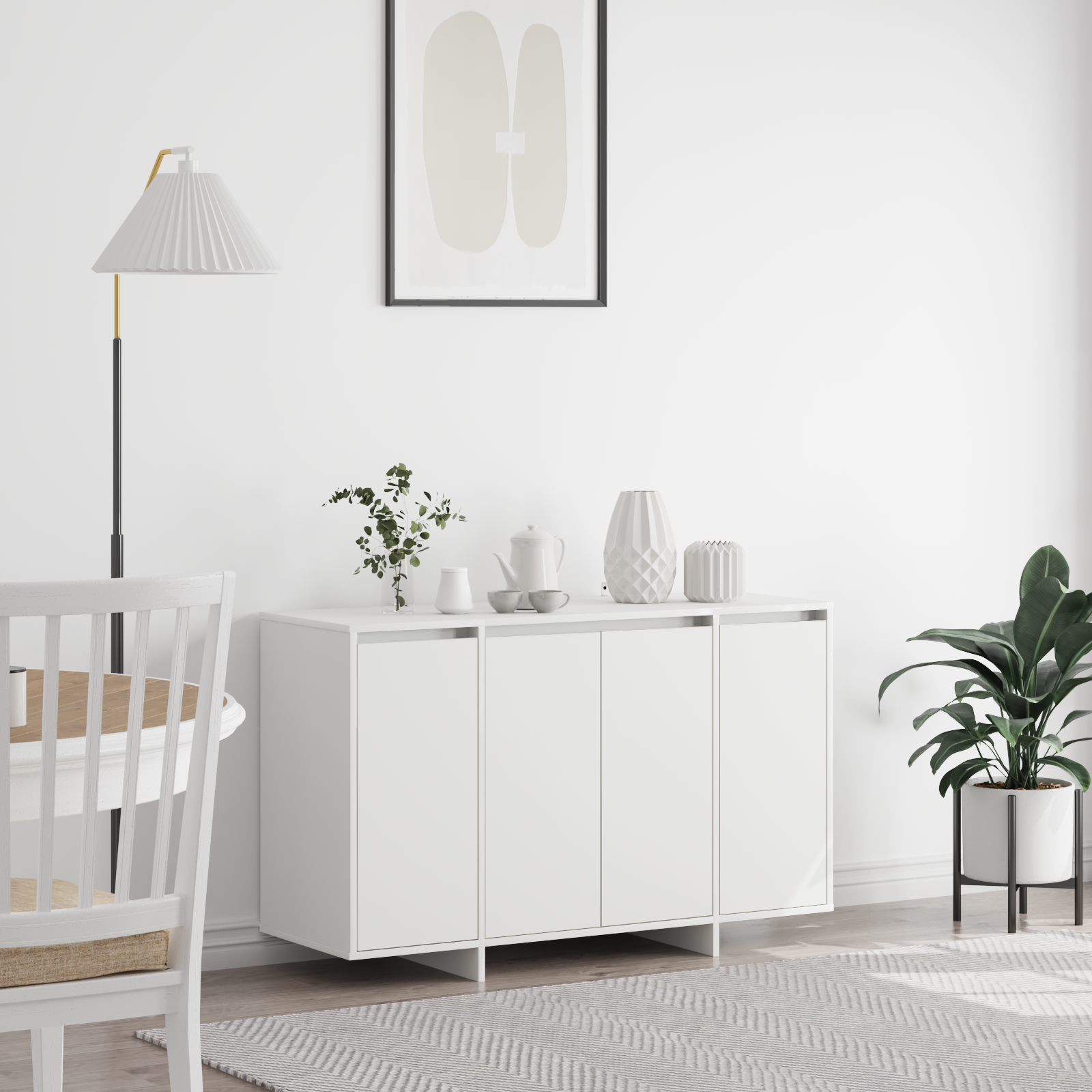 vidaXL Weißes Sideboard Weiß Beschichtetes Holz 120 x 41 x 75 cm