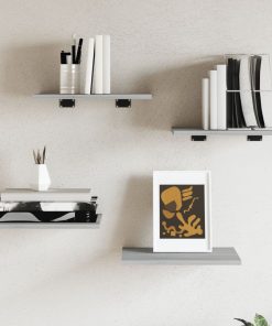vidaXL Wandregale 4 Stk. Grau Sonoma 40x30x1,5 cm Holzwerkstoff
