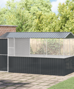 vidaXL Vogelkäfig Anthrazit 215x78x200 cm Verzinkter Stahl
