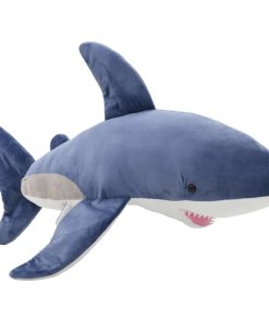 vidaXL Weißer Hai Kuscheltier Plüsch Blau und Weiß