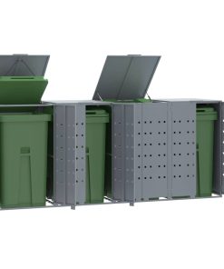 vidaXL Mülltonnenbox für 4 Tonnen Grau 276x79x117 cm Stahl