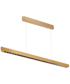 36w Led Linear Hanging Suspension Light Lens TypE-Cct:3in1 - Matte Gold