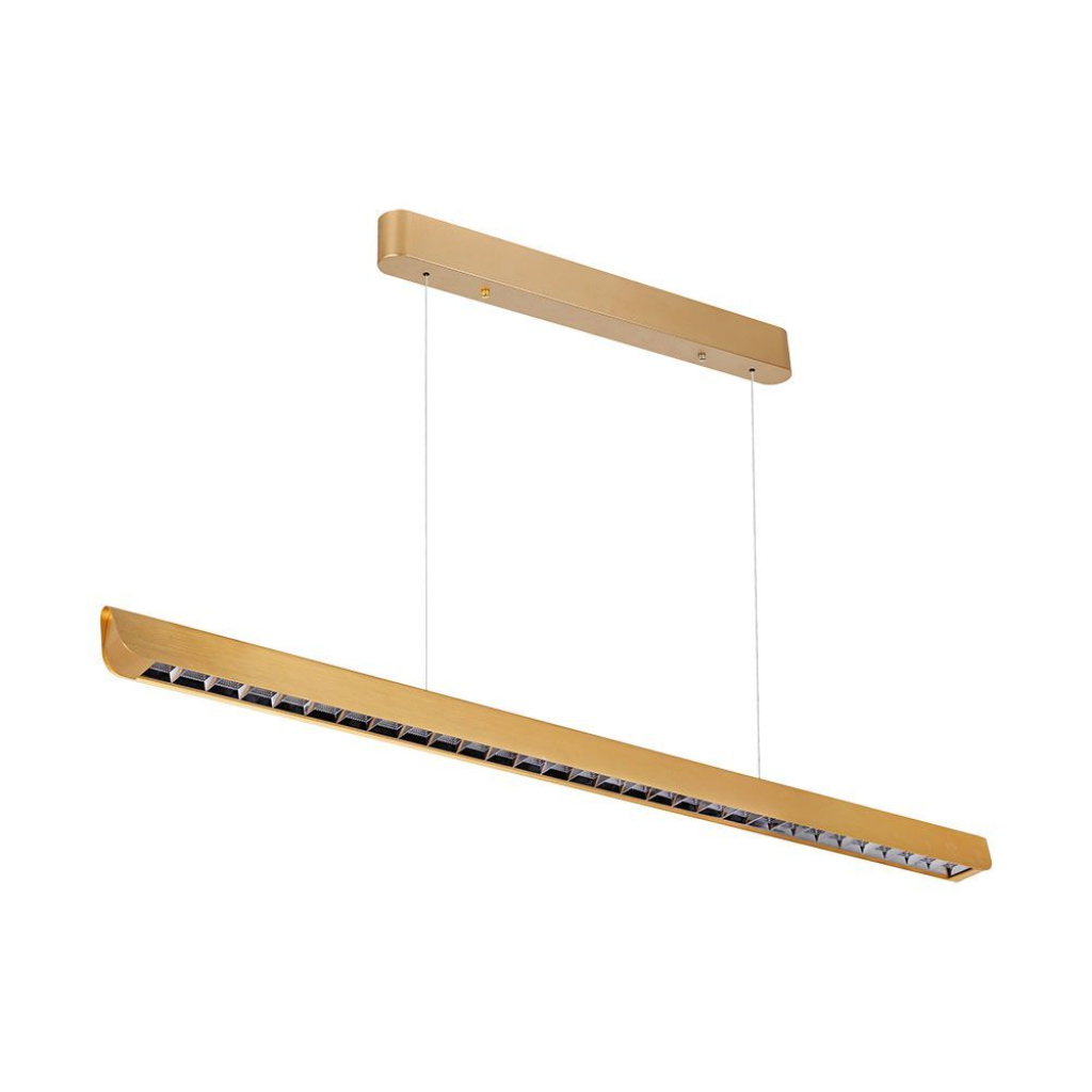 36w Led Linear Hanging Suspension Light Lens TypE-Cct:3in1 - Matte Gold