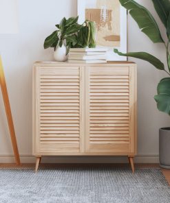 Ante Con Design A Lamelle 2 Pz 69x39,4 Cm In Legno Di Pino