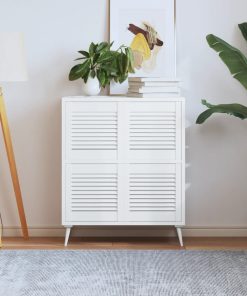 Ante A Lamelle 4 Pz Bianche 39,5x39,4 Cm In Legno Di Pino