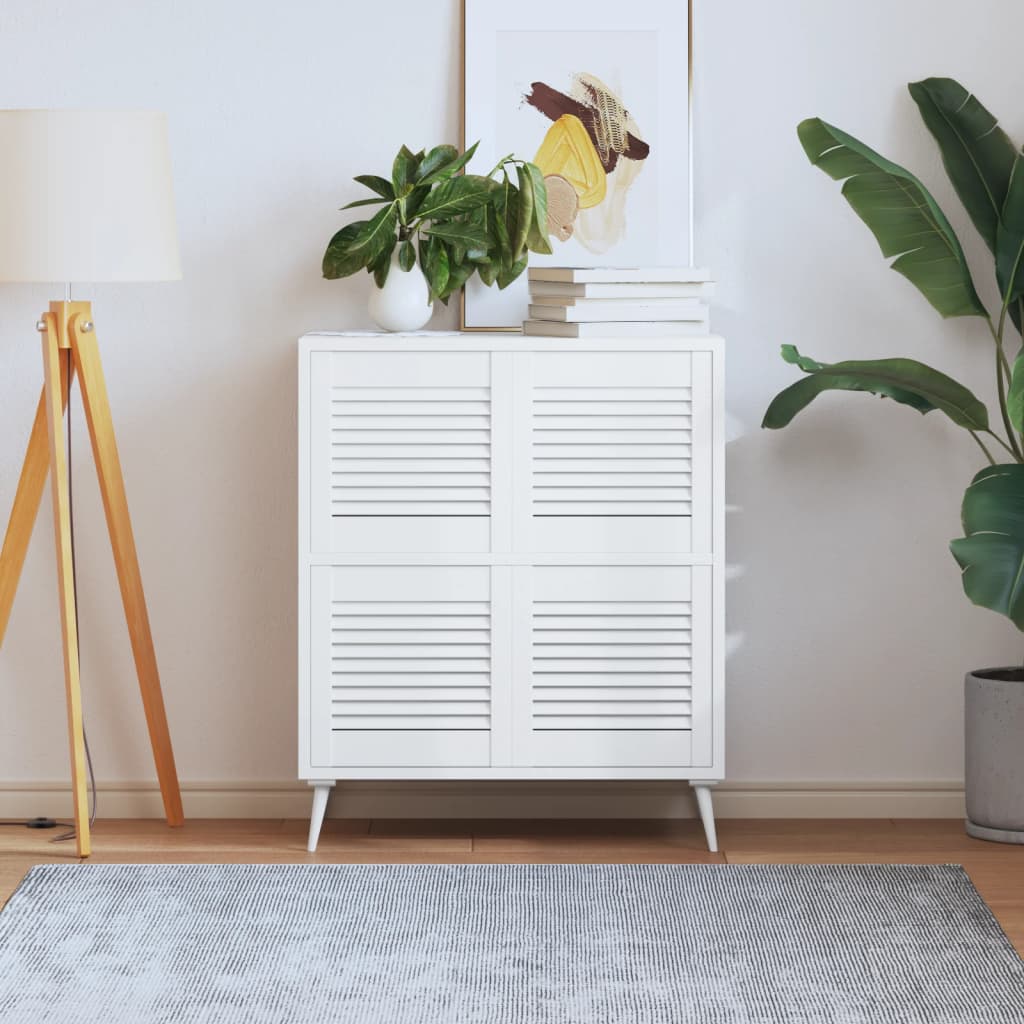 Ante A Lamelle 4 Pz Bianche 39,5x39,4 Cm In Legno Di Pino