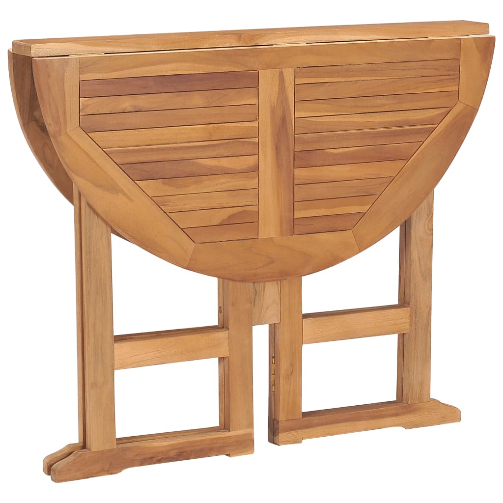 Tavolo Da Giardino Pieghevole Ø90x75 Cm In Massello Di Teak - Image 5