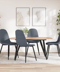 Sedie Da Pranzo 4 Pz Grigio Scuro In Velluto