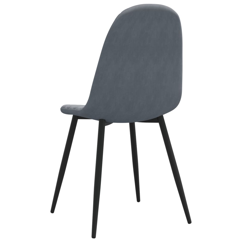 Sedie Da Pranzo 4 Pz Grigio Scuro In Velluto - Image 6