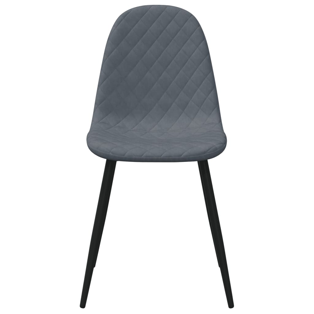 Sedie Da Pranzo 4 Pz Grigio Scuro In Velluto - Image 4