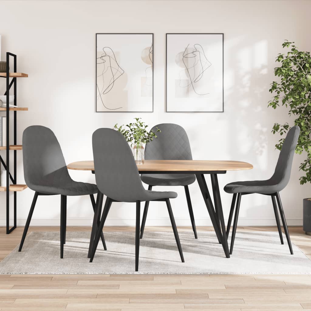 Sedie Da Pranzo 4 Pz Grigio Chiaro In Velluto