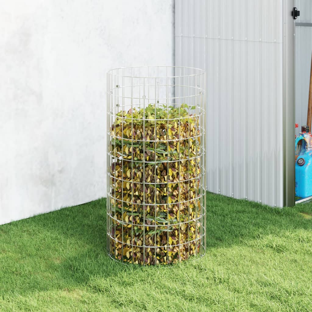 Compostiera Da Giardino Ø50x100 Cm In Acciaio Zincato