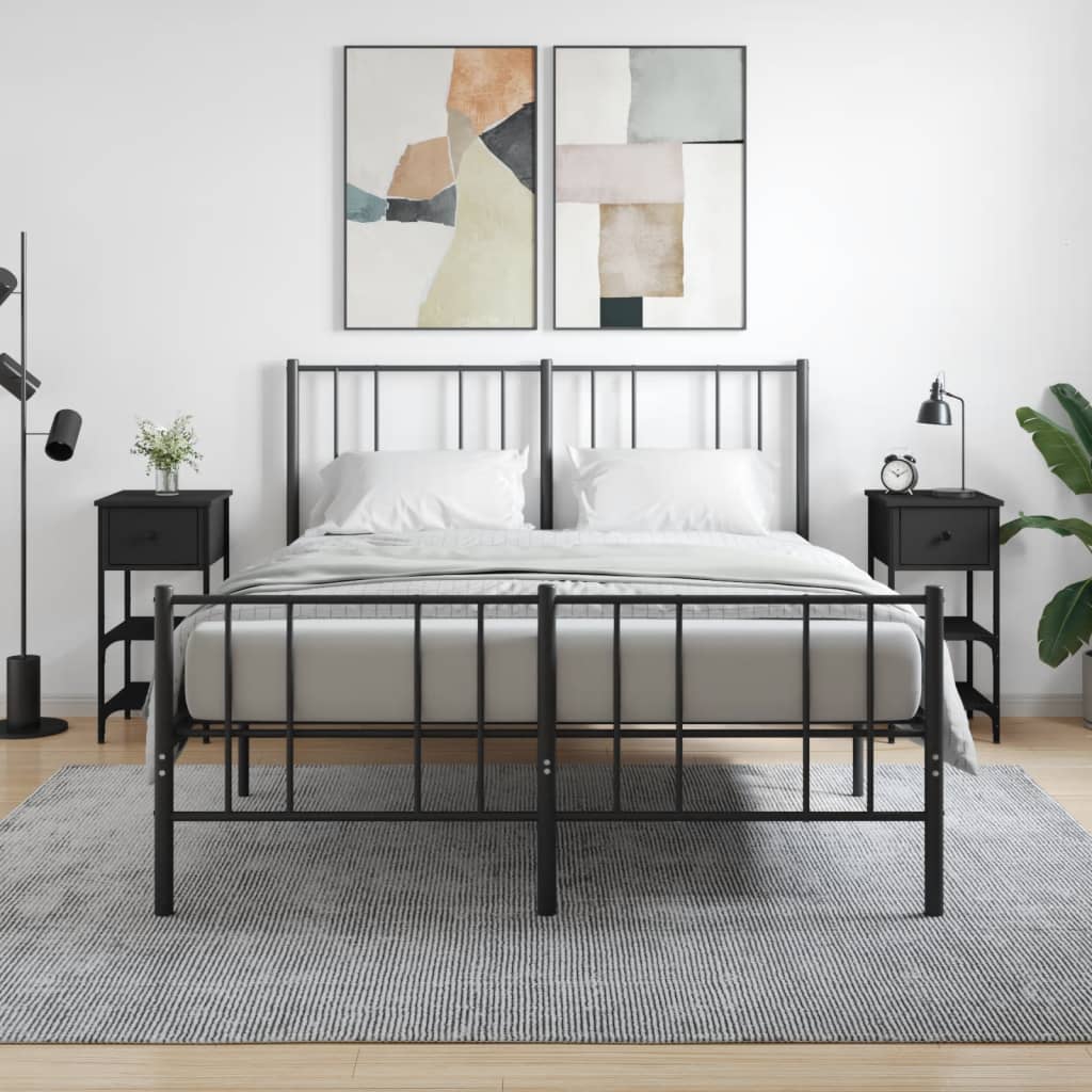 Comodini 2 Pz Neri 34x36x70 Cm In Legno Multistrato