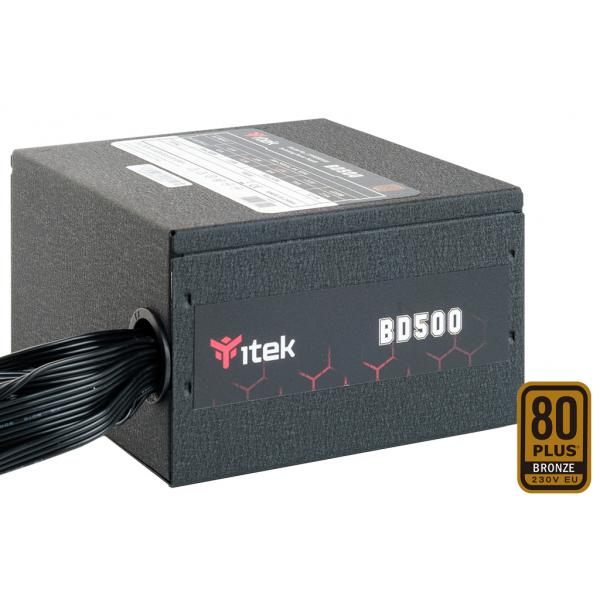 Itek Alimentatore Bd500 - 500w, 80plus Bronze, Pfc Attivo, Ventola Hdb 12cm, Dc To dc