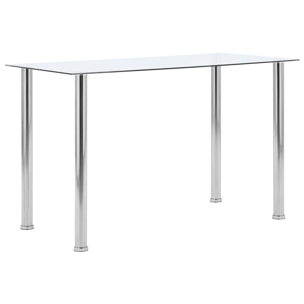 Tavolo Da Pranzo Trasparente 120x60x75cm Vetro Temperato