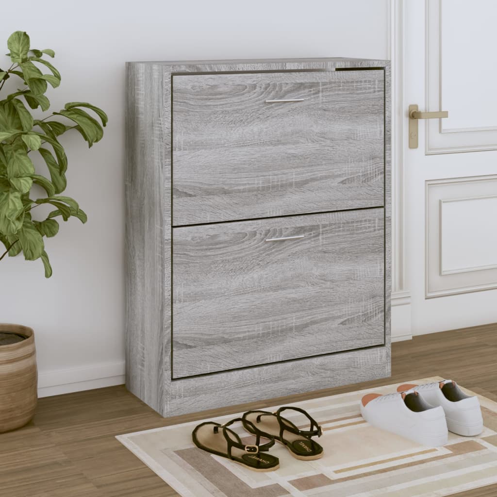 Scarpiera Grigio Sonoma 63x24x81 Cm In Legno Multistrato