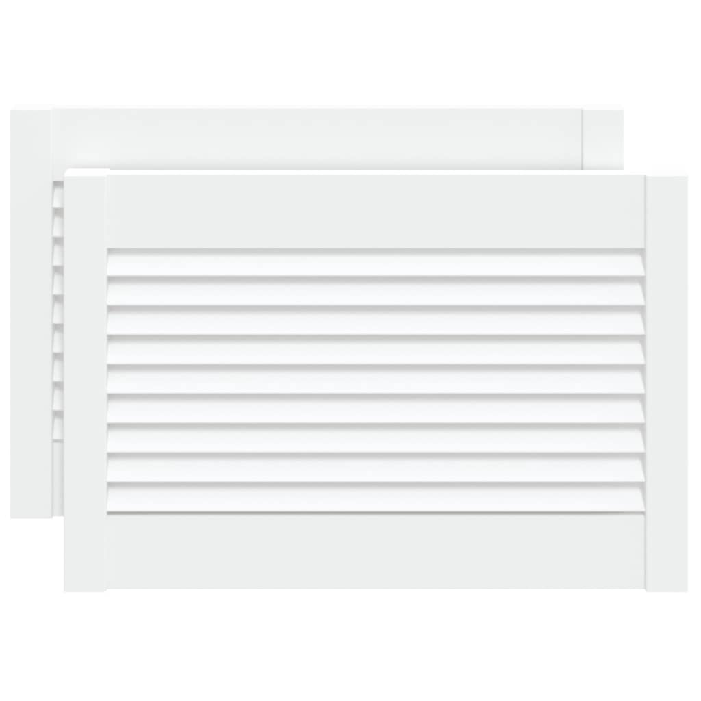 Ante A Lamelle Bianche 2 Pz Bianche 39,5x59,4 Cm Legno Di Pino - Image 2
