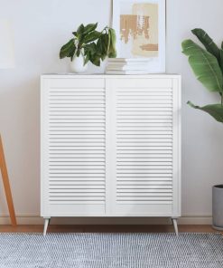 Ante A Lamelle 2 Pz Bianche 99,3x49,4 Cm In Legno Di Pino