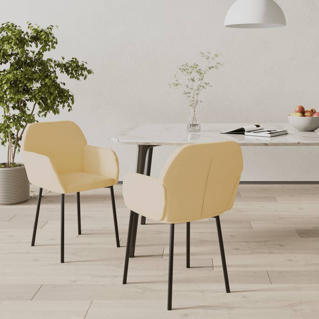 Sedie Da Pranzo 2 Pz Crema In Velluto