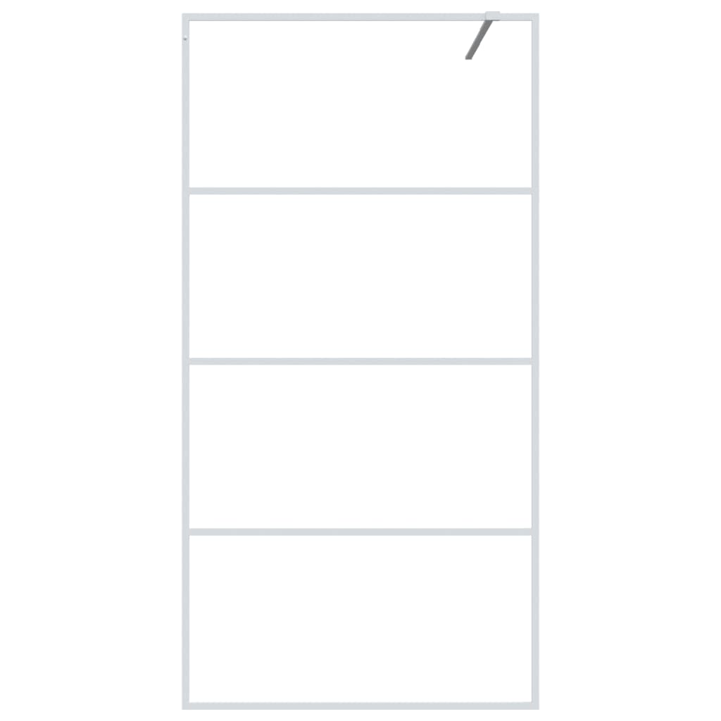 Parete Doccia Walk In Bianca 100x195 Cm Vetro Trasparente Esg - Image 3