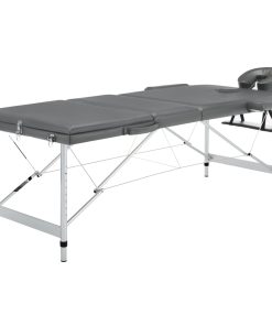 Lettino Da Massaggio 3 Zone Telaio Alluminio Antracite 186x68cm