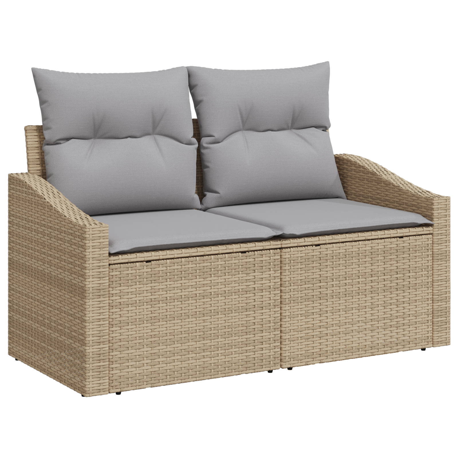 Divano Da Giardino Con Cuscino Beige 123 X 62 X 69cm Polyrattan