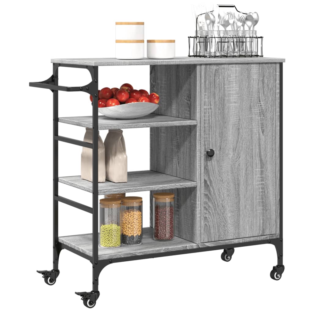 Carrello Da Cucina Grigio Sonoma 87,5x38,5x84,5 Cm Multistrato - Image 5