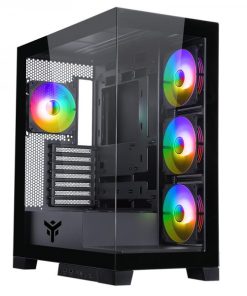Itek Case Showbui 45b - Gaming  Tower, Atx, 4x12cm Argb Fan,  2xusb3, TypE-C, Side  Front  Panel te