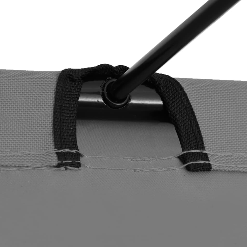 Lettino Da Campeggio 180x60x19cm Tessuto Oxford E Acciaio Grigio - Image 4
