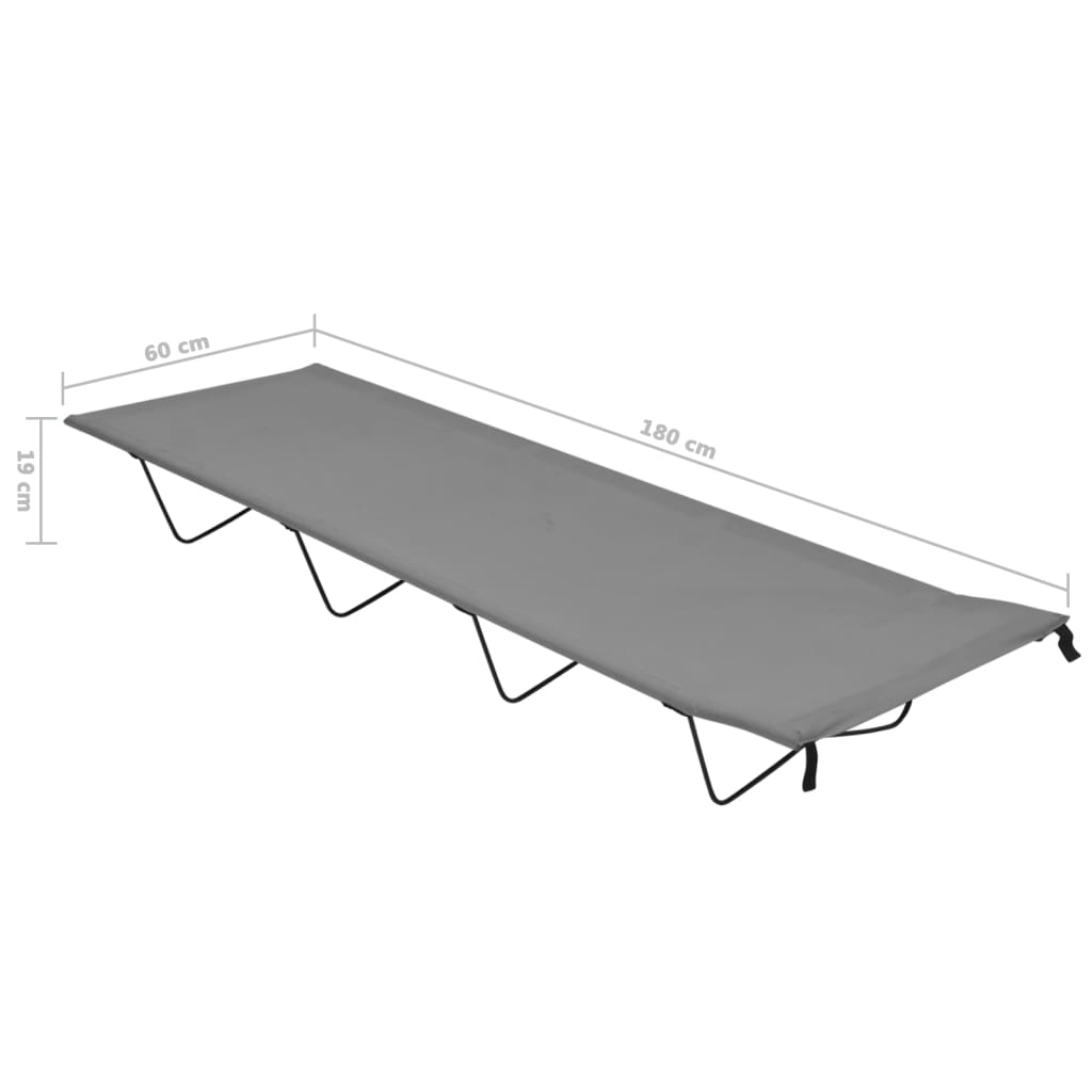 Lettino Da Campeggio 180x60x19cm Tessuto Oxford E Acciaio Grigio - Image 6
