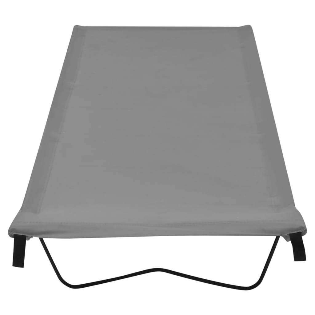 Lettini Campeggio 2pz 180x60x19cm Tessuto Oxford Acciaio Grigio - Image 3