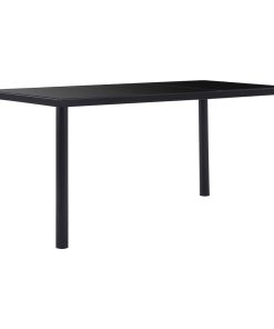 Tavolo Da Pranzo Nero 160x80x75 Cm In Vetro Temperato