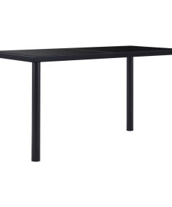 Tavolo Da Pranzo Nero 140x70x75 Cm In Vetro Temperato