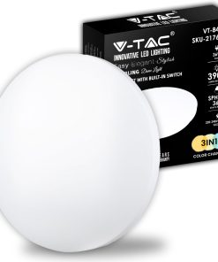 36w Led Dome Light 450mm With Milky Cover Cct:3in1 Round