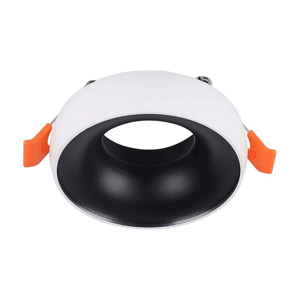 Gu10 Fitting Round White Frame + Black Reflector
