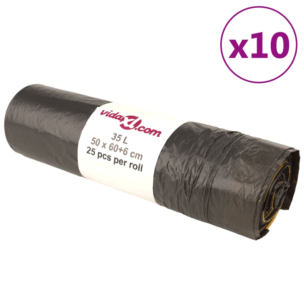 Sacchetti Per Cestini Con Coulisse 250 Pz Neri 35 L